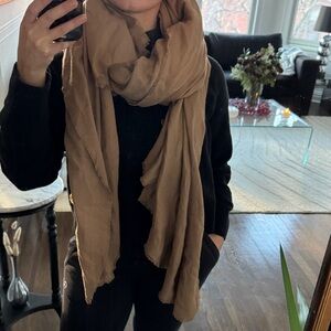 Zara Large Blanket Scarf Wrap in Tan Camel Color